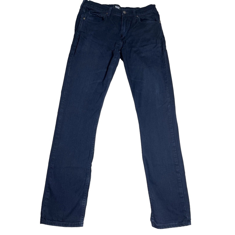 PAIGE Lennox Jeans Mens 31x33 Elton Dark Wash Slim Straight Fit Stretch Denim